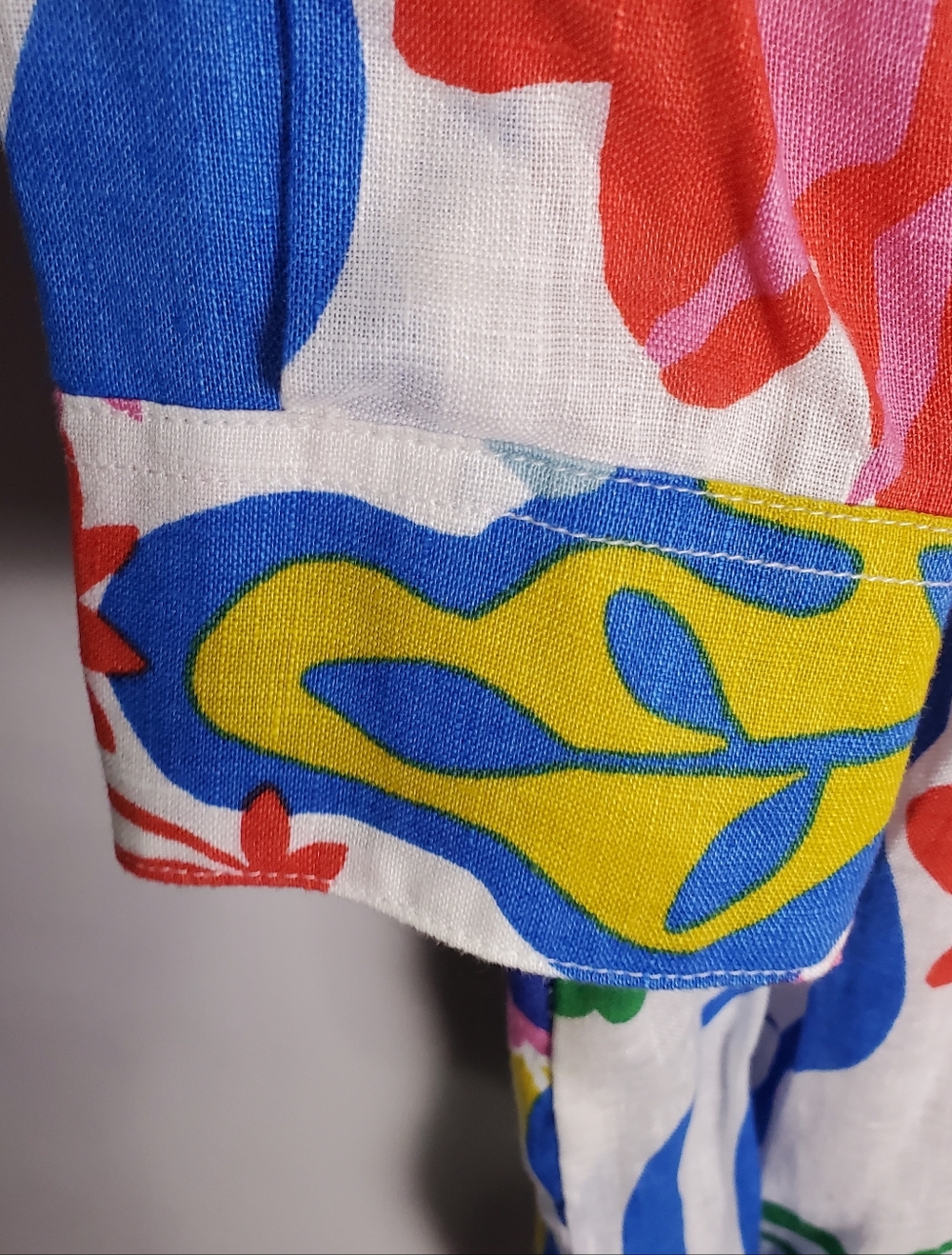Boden Women's Sienna Linen  Colorful Floral Button-Up Shirt Size 6P - Picture 2 of 15